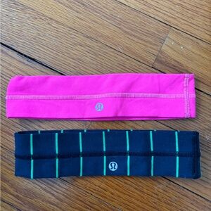 lululemon athletica Pink and Navy and Green Stripe Headbands